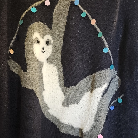 LAUREN CONRAD Festive Sloth Tunic Sweater PLUS Sz XXL - Picture 4 of 12